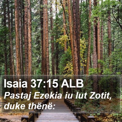 Isaia 37:15 ALB Bible Verse Image