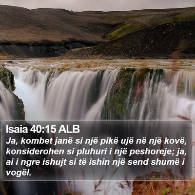 Isaia 40:15 ALB Bible Verse Image