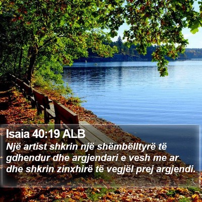 Isaia 40:19 ALB Bible Verse Image