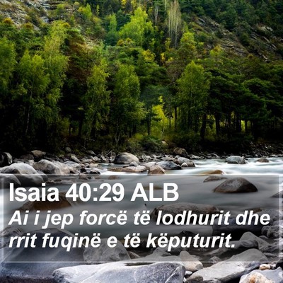 Isaia 40:29 ALB Bible Verse Image