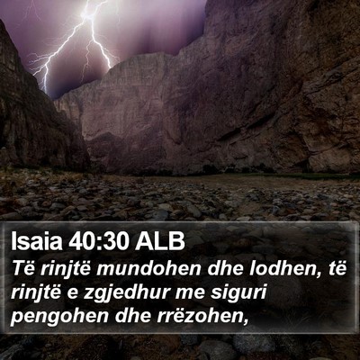 Isaia 40:30 ALB Bible Verse Image