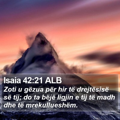 Isaia 42:21 ALB Bible Verse Image