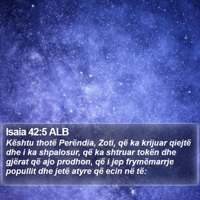 Isaia 42:5 ALB Bible Verse Image