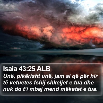 Isaia 43:25 ALB Bible Verse Image