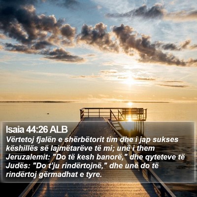 Isaia 44:26 ALB Bible Verse Image