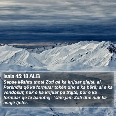 Isaia 45:18 ALB Bible Verse Image