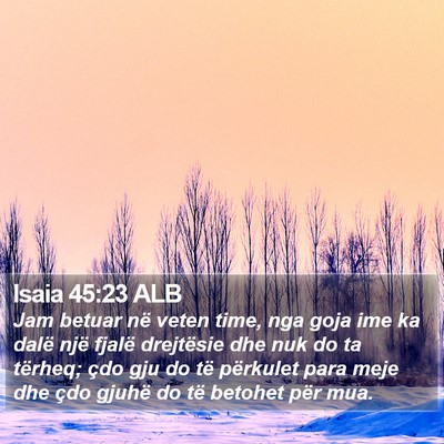 Isaia 45:23 ALB Bible Verse Image