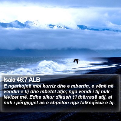 Isaia 46:7 ALB Bible Verse Image