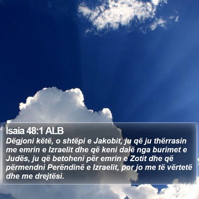 Isaia 48:1 ALB Bible Verse Image