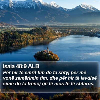 Isaia 48:9 ALB Bible Verse Image