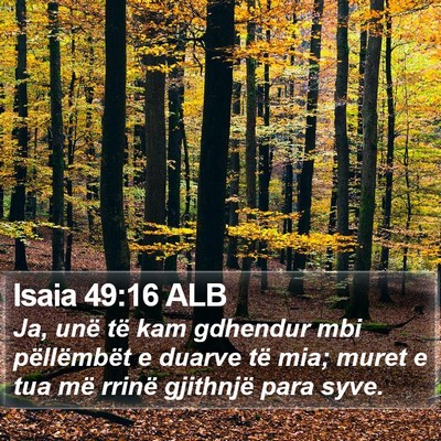 Isaia 49:16 ALB Bible Verse Image