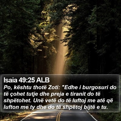 Isaia 49:25 ALB Bible Verse Image