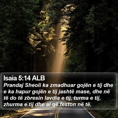 Isaia 5:14 ALB Bible Verse Image