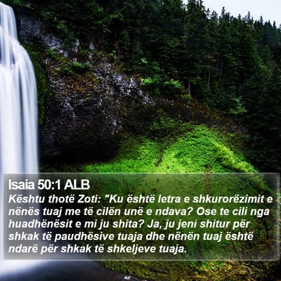 Isaia 50:1 ALB Bible Verse Image
