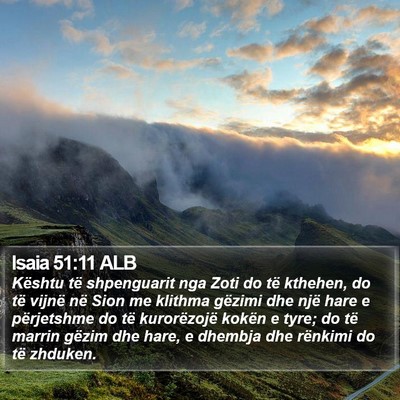 Isaia 51:11 ALB Bible Verse Image