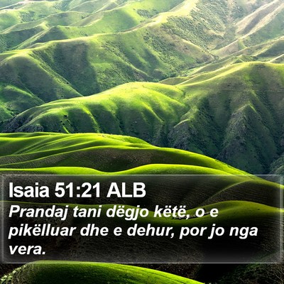 Isaia 51:21 ALB Bible Verse Image
