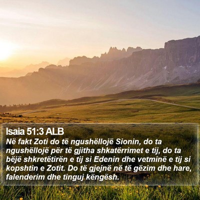 Isaia 51:3 ALB Bible Verse Image
