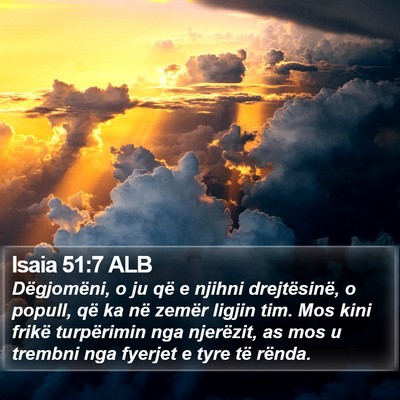 Isaia 51:7 ALB Bible Verse Image