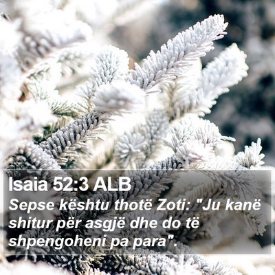 Isaia 52:3 ALB Bible Verse Image