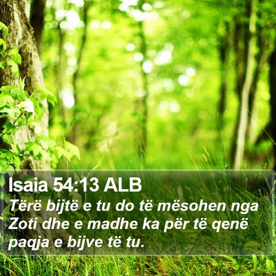 Isaia 54:13 ALB Bible Verse Image