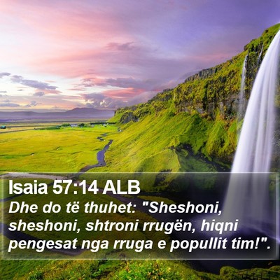 Isaia 57:14 ALB Bible Verse Image