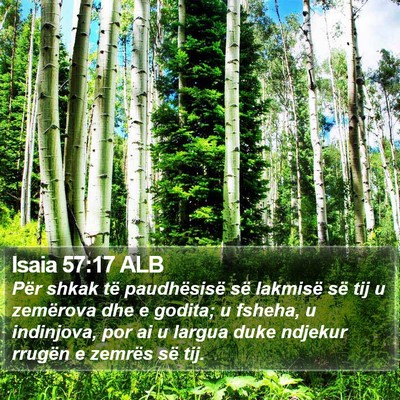 Isaia 57:17 ALB Bible Verse Image