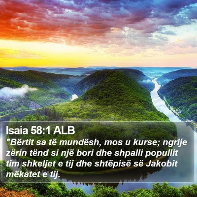 Isaia 58:1 ALB Bible Verse Image