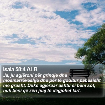 Isaia 58:4 ALB Bible Verse Image