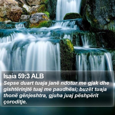 Isaia 59:3 ALB Bible Verse Image