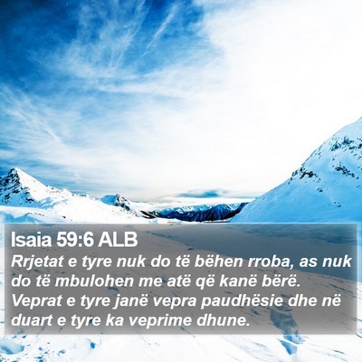 Isaia 59:6 ALB Bible Verse Image