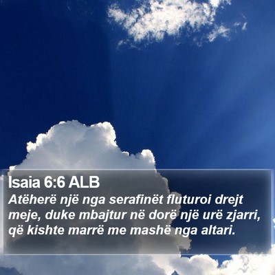 Isaia 6:6 ALB Bible Verse Image