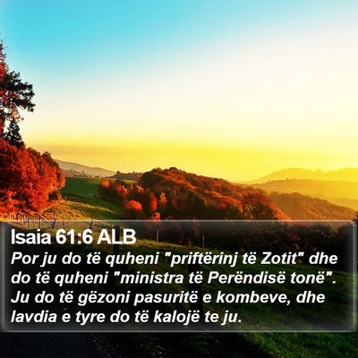 Isaia 61:6 ALB Bible Verse Image