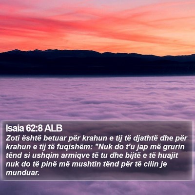 Isaia 62:8 ALB Bible Verse Image