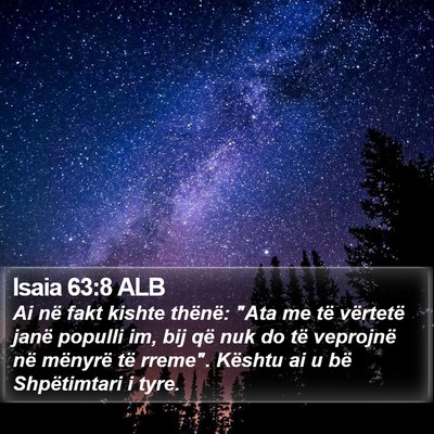 Isaia 63:8 ALB Bible Verse Image
