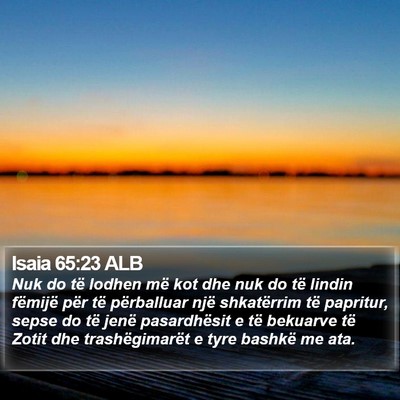 Isaia 65:23 ALB Bible Verse Image