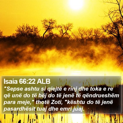 Isaia 66:22 ALB Bible Verse Image