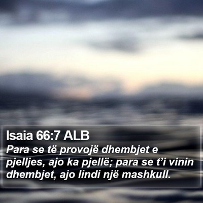 Isaia 66:7 ALB Bible Verse Image