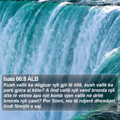 Isaia 66:8 ALB Bible Verse Image