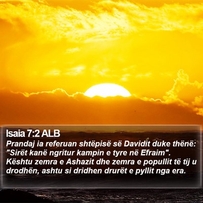 Isaia 7:2 ALB Bible Verse Image