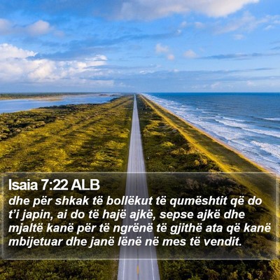Isaia 7:22 ALB Bible Verse Image