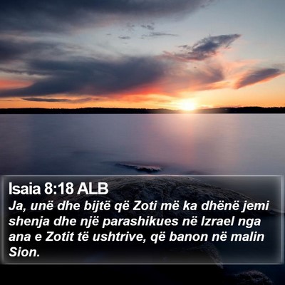 Isaia 8:18 ALB Bible Verse Image