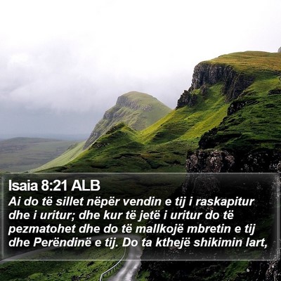 Isaia 8:21 ALB Bible Verse Image