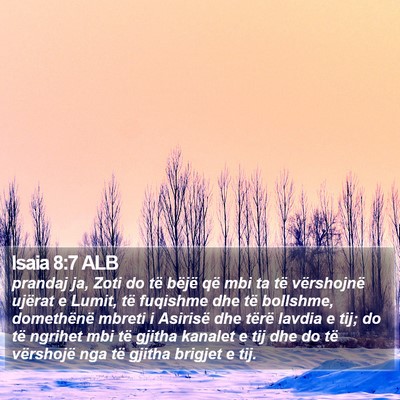 Isaia 8:7 ALB Bible Verse Image