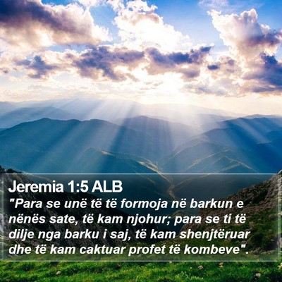 Jeremia 1:5 ALB Bible Verse Image