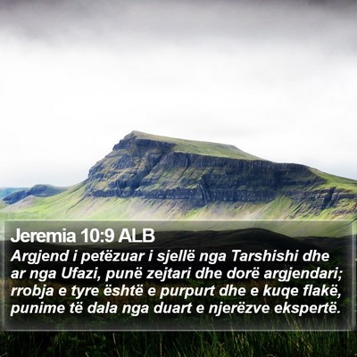 Jeremia 10:9 ALB Bible Verse Image