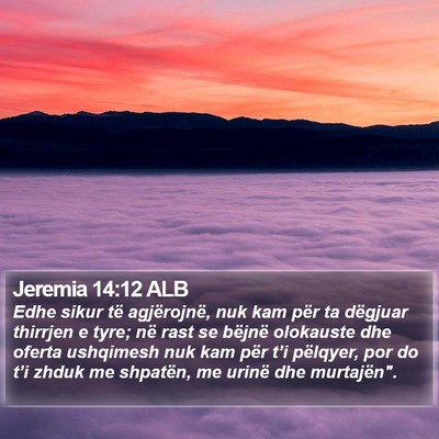 Jeremia 14:12 ALB Bible Verse Image