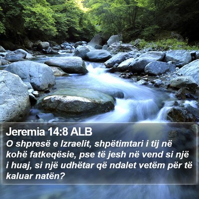 Jeremia 14:8 ALB Bible Verse Image