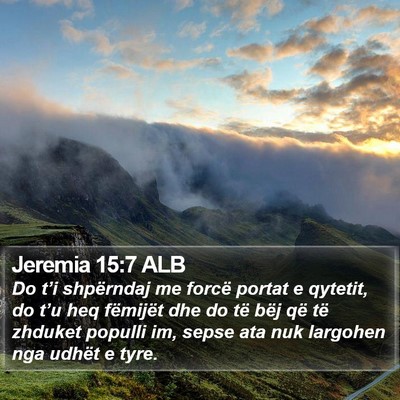Jeremia 15:7 ALB Bible Verse Image