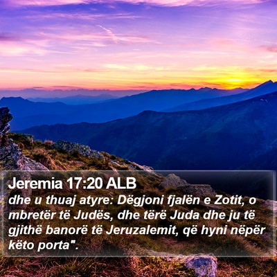 Jeremia 17:20 ALB Bible Verse Image