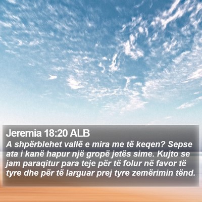 Jeremia 18:20 ALB Bible Verse Image